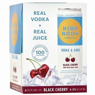 High Noon - Sun Sips Black Cherry Vodka & Soda (4 pack 355ml cans) (4 pack 355ml cans)