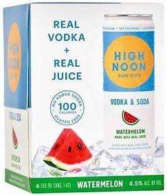 High Noon - Sun Sips Watermelon Vodka & Soda (4 pack 355ml cans) (4 pack 355ml cans)